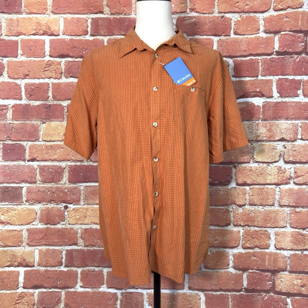 Columbia Security Check Omni-Shade Sun Protection Mens XL Short Sleeve Shirt
